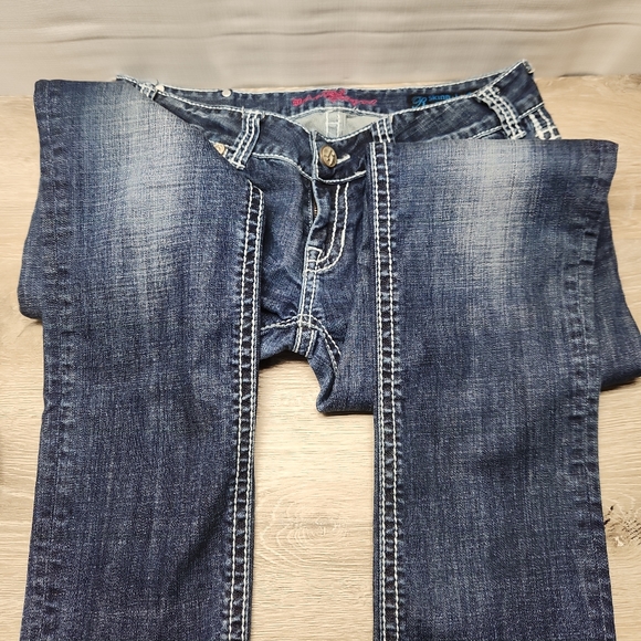 Rock and Roll Cowgirl Jeans 29 x 32 Skinny Jean Rhinestone - Picture 4 of 9